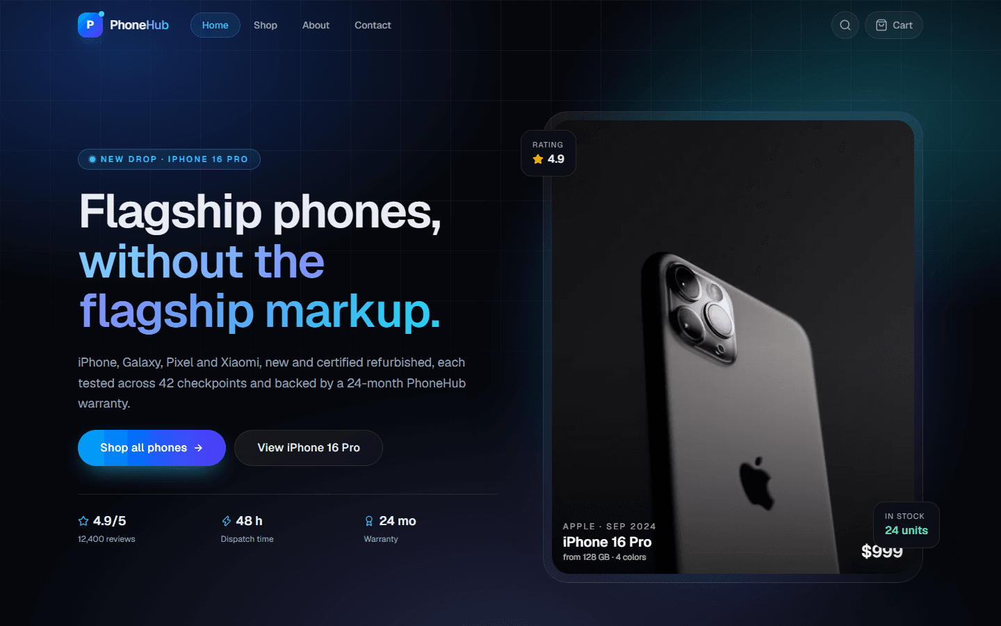 Phone Store — PixelPhone